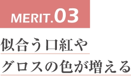 MERIT.03似合う口紅やグロスの色が増える