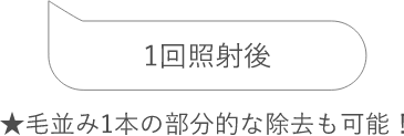 1回照射後★毛並み1本の部分的な除去も可能！