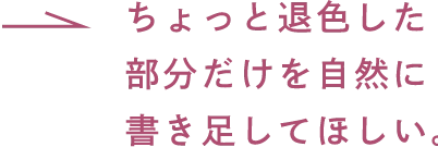 ちょっと退色した部分だけを自然に書き足してほしい。