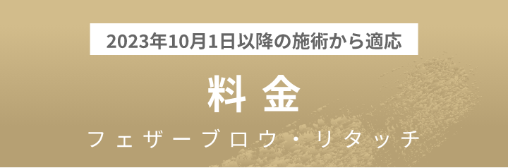 リタッチ専用メニュー料金フェザーブロウ・リタッチ