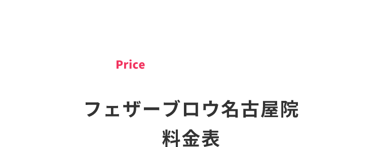 フェザーブロー名古屋院料金表