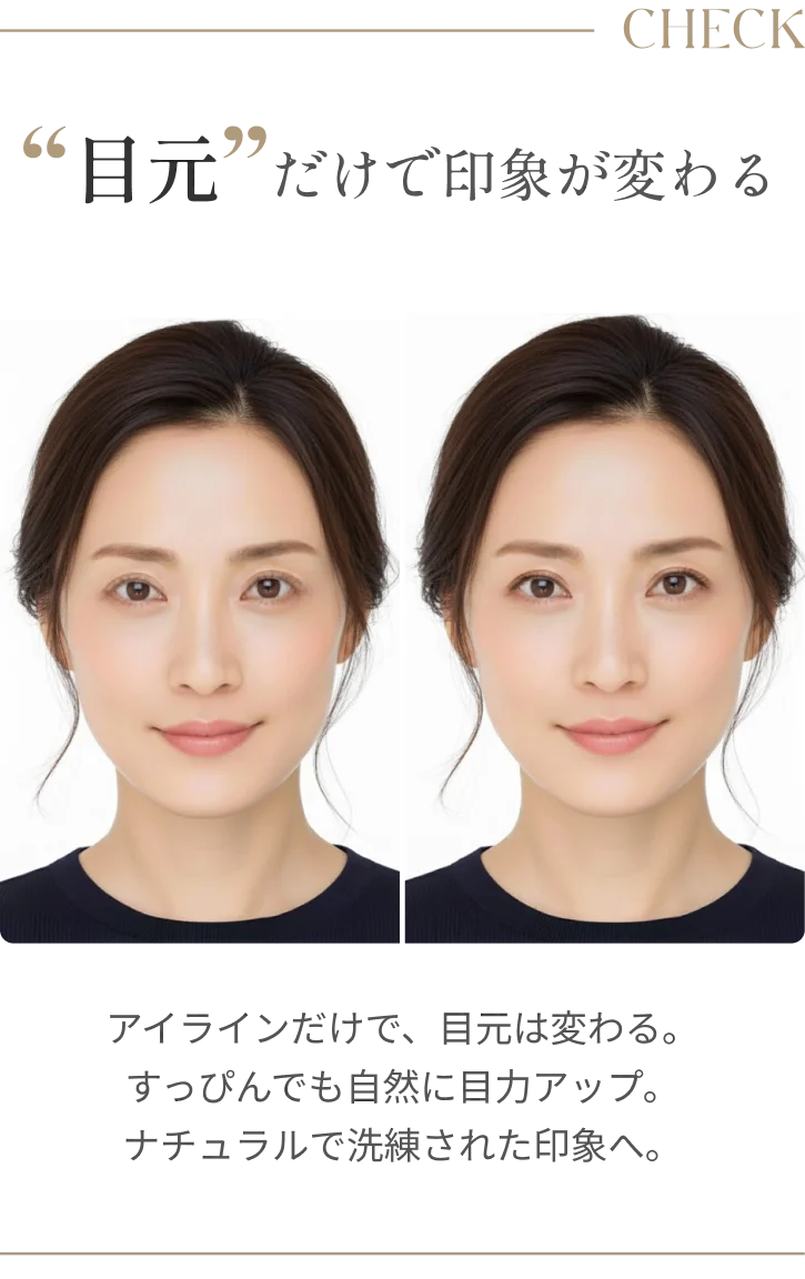 目元だけで印象が変わる