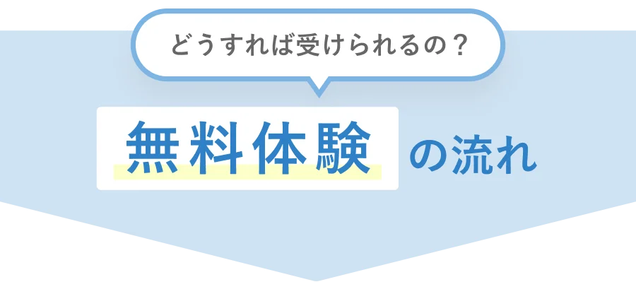 どうすれば受けられるの？無料体験の流れ